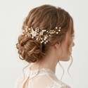 forest Style Pearl Floral Hair Comb Crystal Hairpin