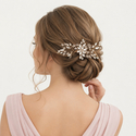 forest Style Pearl Floral Hair Comb Crystal Hairpin