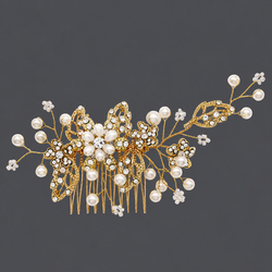 Gold Butterfly Hair Comb Hs-J3350g