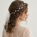 gold Pearl Headband HS-J7125G vintage Handmade Beaded Flower Mesh Bridal Headband