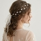 gold Pearl Headband HS-J7125G vintage Handmade Beaded Flower Mesh Bridal Headband