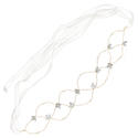 gold Pearl Headband HS-J7125G vintage Handmade Beaded Flower Mesh Bridal Headband