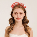 silver TS-J3274S handmade Crystal Crown Headband For Bridal Wedding