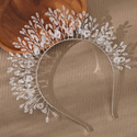 silver TS-J3274S handmade Crystal Crown Headband For Bridal Wedding