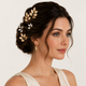 gold Leaf Rhinestone Hairpin Set HS-J5907 minimalist Metal Leaf Rhinestone U-Shaped Hairpin Set