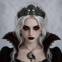 gothic Halloween Crown Dark Queen Skull Bat Headpiece