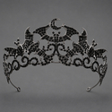 gothic Halloween Crown Dark Queen Skull Bat Headpiece
