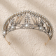 antique gold pearl crown french Court Style Geometric Diamond Wedding Crown