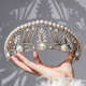 antique gold pearl crown french Court Style Geometric Diamond Wedding Crown