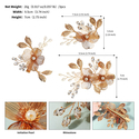hS-J7290G (3-pack) handmade Gold Wire Petal Flower Hair Clip Vintage Forest Style Wedding Headpiece