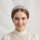 french Light Luxury Floral Leaf Rhinestone Crown Headpiece