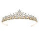 french Light Luxury Floral Leaf Rhinestone Crown Headpiece