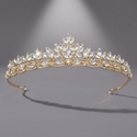 french Light Luxury Floral Leaf Rhinestone Crown Headpiece