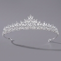 french Light Luxury Floral Leaf Rhinestone Crown Headpiece
