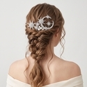 light Luxury Rhinestone Star Moon Hair Comb HS-J7432S starry Moon Rhinestone Pearl Bridal Hair Comb