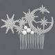 light Luxury Rhinestone Star Moon Hair Comb HS-J7432S starry Moon Rhinestone Pearl Bridal Hair Comb