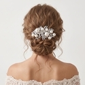 silver light luxury versatile hair comb pearl Rhinestone Party Updo Hair Comb