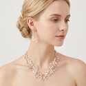 handmade Pearl Wedding Jewelry Set With Necklace And Earrings