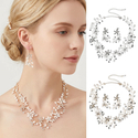 handmade Pearl Wedding Jewelry Set With Necklace And Earrings