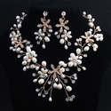 handmade Pearl Wedding Jewelry Set With Necklace And Earrings