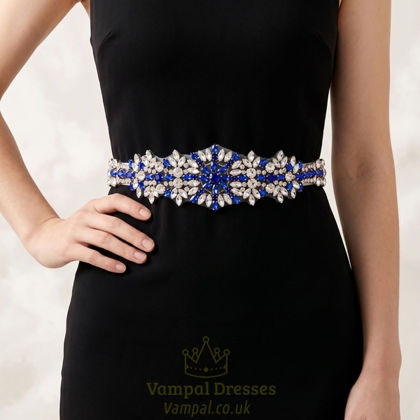 retro Rhinestone Ribbon Waist Seal Belt For Women