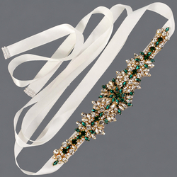 Banquet Gold Green Diamond Belt Ws-J205ggreen