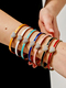 stainless Steel Oil-Drop Heart Open Bangle Bracelet