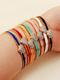 stainless Steel Oil-Drop Heart Open Bangle Bracelet