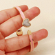 stainless Steel Oil-Drop Heart Open Bangle Bracelet