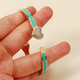 stainless Steel Oil-Drop Heart Open Bangle Bracelet
