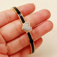 stainless Steel Oil-Drop Heart Open Bangle Bracelet