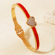 stainless Steel Oil-Drop Heart Open Bangle Bracelet