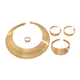 multi-Layer Metal Jewelry Set Geometric Line Collar Necklace Adjustable Bracelet