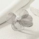 flower Pearl Inlay Necklace And Earring Set For Women