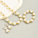 pearl Mother-Of-Pearl Earrings Necklace Bracelet Set For Women