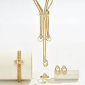 minimalist Fresh Necklace Earring Set With Diamond Clavicle Chain And Ring