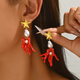 geometric Irregular Gemstone Inlay Women's Earrings