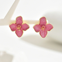 floral Oil-Rubbed Stud Earrings For Women