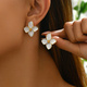 floral Oil-Rubbed Stud Earrings For Women