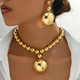 european American Fashion Women's Jewelry Set Metal Bead Necklace Pendant Earrings