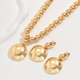 european American Fashion Women's Jewelry Set Metal Bead Necklace Pendant Earrings