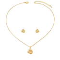 geometric Metal Ring Wrap Necklace Set For Women