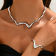 liquid Lava Metal Twisted Collar Necklace Bracelet Set