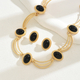 vintage Gemstone Inlay Earrings And Necklace Set