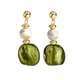 geometric Retro Woven Gemstone Stud Earrings