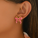 bow Epoxy Design Stud Earrings For Women