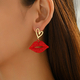 diamond-Studded Heart And Lips Earrings For Women