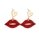diamond-Studded Heart And Lips Earrings For Women