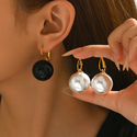 geometric Minimalist Pearl Stud Earrings For Women