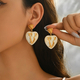 light Luxury Enamel Letter Heart Stud Earrings For Women